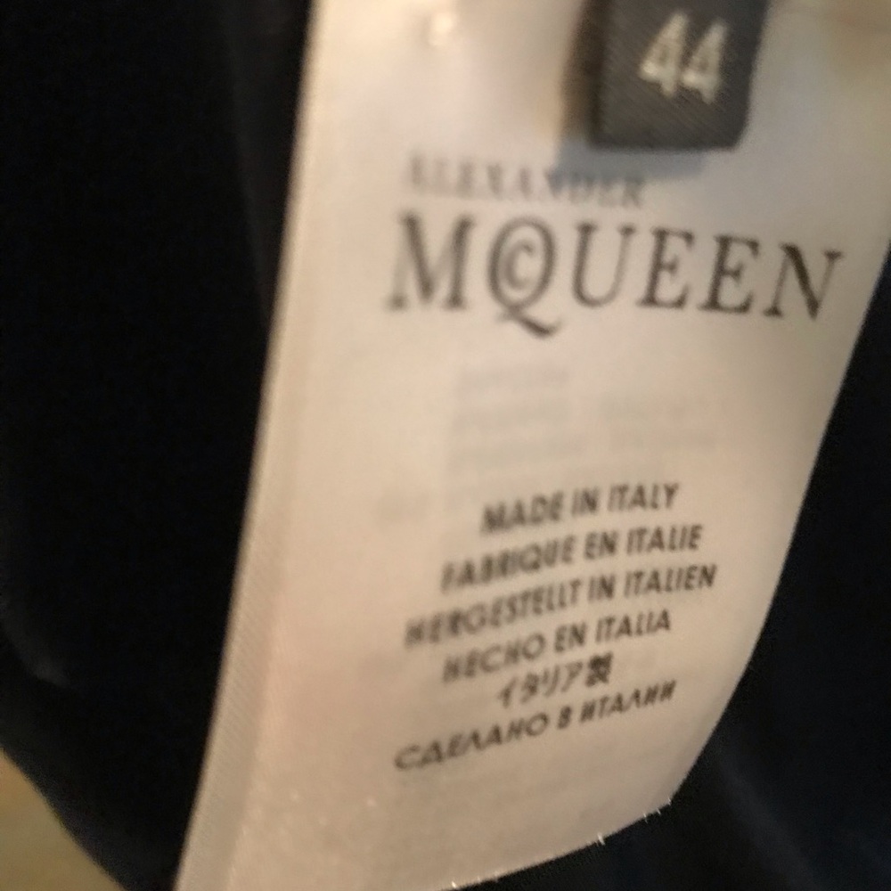 Alexander McQueen dress midi length navy ink color l/s size 44 $1390 - Picture 9 of 11